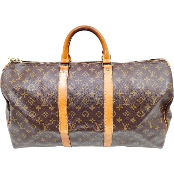 781426BW (X6) Louis Vuitton Travel Bag Keepall 50 Brown Monogram - Picture 1 of 9